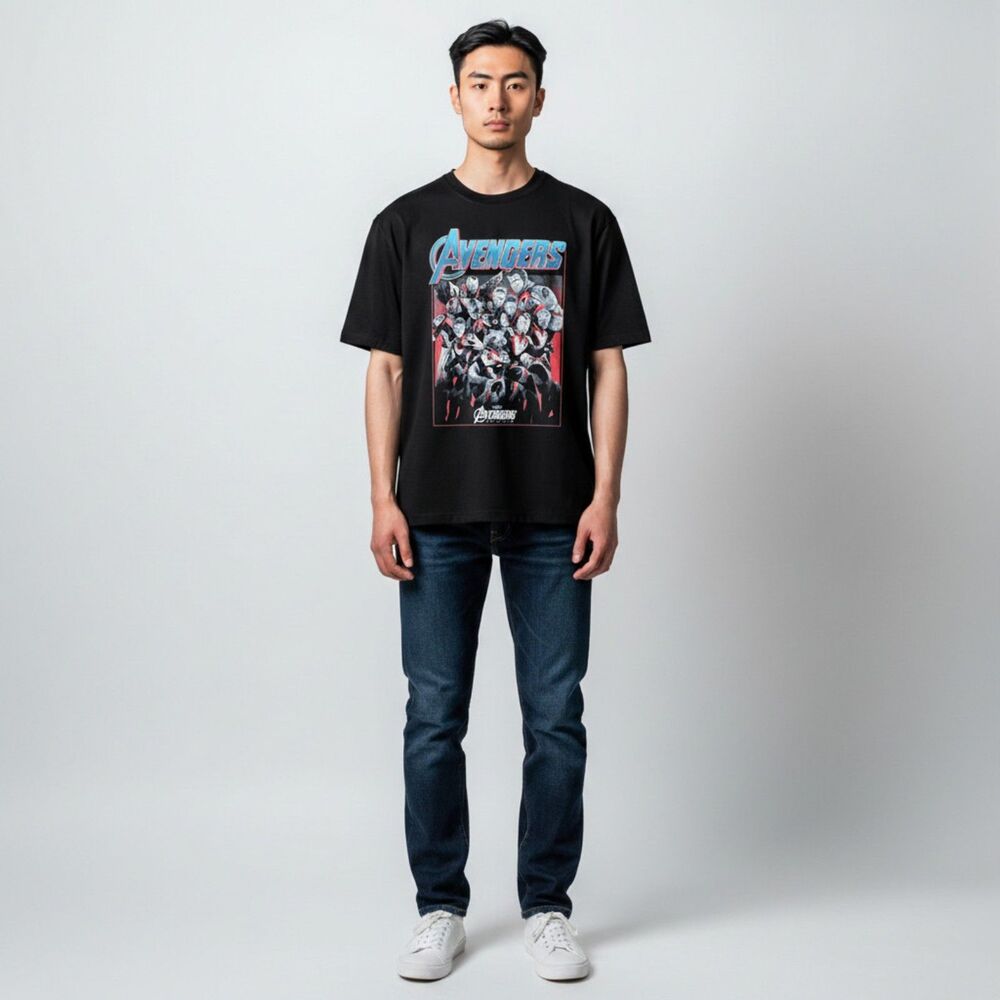 Marvel Avengers Endgame Hero Collage Graphic T-Shirt Men's XL Black